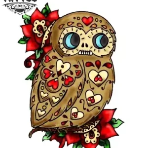 tatouage-ephemere-chouette-mexicaine-originale tatouage-ephemere-chouette-mexicaine-originale