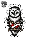 tatouage-ephemere-chouette-old-school-vintage-art tatouage-ephemere-chouette-old-school-vintage-art