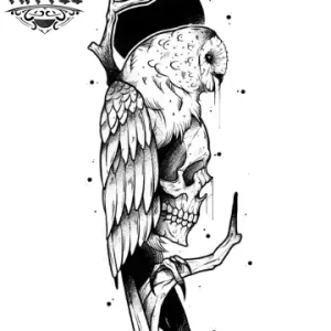 tatouage ephemere chouette tete de mort design unique tatouage ephemere chouette tete de mort design unique
