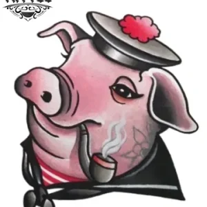 tatouage marin ephemere cochon style maritime tendance