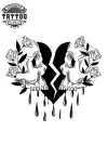 tatouage ephemere coeur brise temporaire image alt