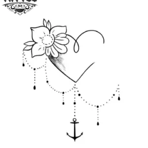 tatouage coeur éphémère dentelle élégant raffiné tatouage coeur éphémère dentelle élégant raffiné