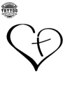 tatouage-coeur-ephemere-croix-design-unique