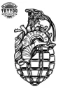 tatouage coeur grenade ephémère longue durée visuel produit tatouage coeur grenade ephémère longue durée visuel produit