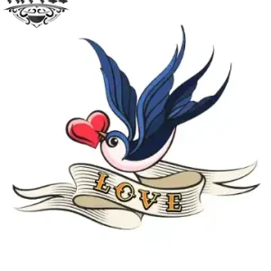 tatouage-ephemere-coeur-oiseau-design-romantique-illustration tatouage-ephemere-coeur-oiseau-design-romantique-illustration