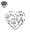 tatouage coeur éphémère vague océan boho 2023 tatouage coeur éphémère vague océan boho 2023