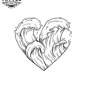 tatouage coeur éphémère vague océan boho 2023 tatouage coeur éphémère vague océan boho 2023