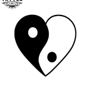 tatouage coeur yin yang design temporaire tatouage coeur yin yang design temporaire