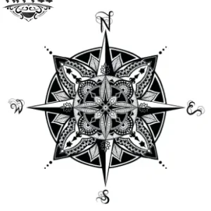 tatouage-mandala-ephemere-compass-design-unique tatouage-mandala-ephemere-compass-design-unique
