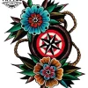 tatouage-marin-ephemere-compas-navigateur tatouage-marin-ephemere-compas-navigateur