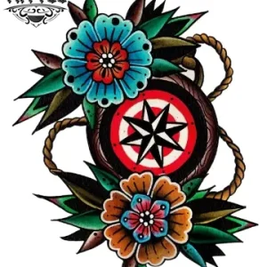 tatouage-marin-ephemere-compas-navigateur tatouage-marin-ephemere-compas-navigateur