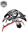tatouage-ephemere-corbeau-amerindien-design-unique tatouage-ephemere-corbeau-amerindien-design-unique