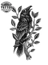tatouage_ephemere_corbeau_branche_mystique tatouage_ephemere_corbeau_branche_mystique