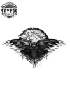 tatouage ephemere corbeau et horloge mystique tatouage ephemere corbeau et horloge mystique