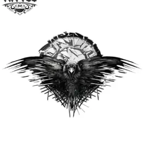tatouage ephemere corbeau et horloge mystique tatouage ephemere corbeau et horloge mystique
