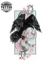 tatouage-ephemere-corbeau-japonais-design-ancestral tatouage-ephemere-corbeau-japonais-design-ancestral