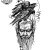 tatouage corbeau éphémère Ragnar design unique temporaire