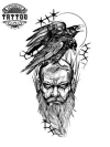 tatouage corbeau éphémère Ragnar design unique temporaire