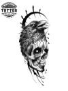 tatouage corbeau éphémère gothique tête de mort tatouage corbeau éphémère gothique tête de mort