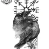 tatouage ephemere corbeau viking noir durable aile sombre