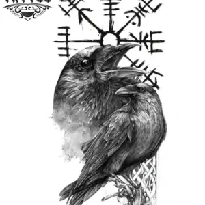 tatouage ephemere corbeau viking noir durable aile sombre tatouage ephemere corbeau viking noir durable aile sombre