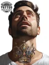 tatouage ephemere cou motif couronne elegant tendance tatouage ephemere cou motif couronne elegant tendance