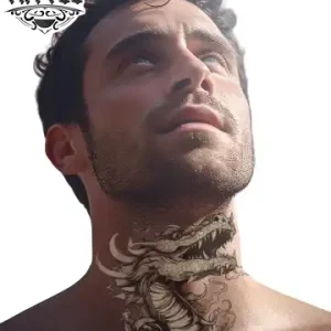 tatouage-cou-ephemere-dragon-design-unique