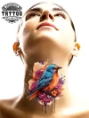 tatouage-cou-femme-oiseau-design-elegant-ephemere tatouage-cou-femme-oiseau-design-elegant-ephemere