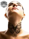 tatouage-cou-ephemere-papillon-femme-elegant-delicat tatouage-cou-ephemere-papillon-femme-elegant-delicat