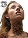 tatouage éphémère cou femme design rose élégant tatouage éphémère cou femme design rose élégant