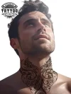 tatouage-ephemere-tribal-cou-homme-casual-chic tatouage-ephemere-tribal-cou-homme-casual-chic