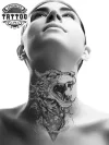 tatouage ephémère cou style japonais design temporaire unique