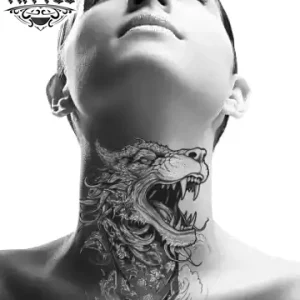 tatouage ephémère cou style japonais design temporaire unique tatouage ephémère cou style japonais design temporaire unique