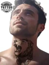 tatouage-cou-ephemere-lion-design-unique-temporaire
