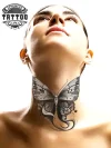tatouage COU éphémère papillon délicat réaliste tatouage COU éphémère papillon délicat réaliste
