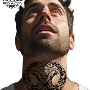 tatouage-ephemere-cou-polynesien-design-tribal tatouage-ephemere-cou-polynesien-design-tribal