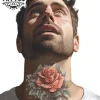 tatouage-cou-ephemere-rose-homme-design-unique tatouage-cou-ephemere-rose-homme-design-unique
