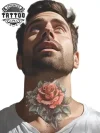 tatouage-cou-ephemere-rose-homme-design-unique tatouage-cou-ephemere-rose-homme-design-unique