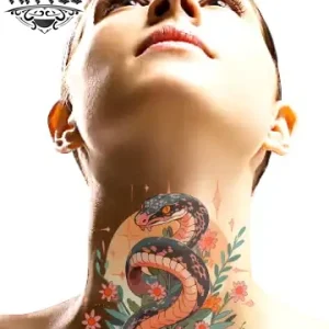 tatouage COU ephemere serpent tatouage COU ephemere serpent