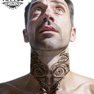 tatouage-ephemere-cou-tribal-design-unique tatouage-ephemere-cou-tribal-design-unique