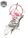 tatouage-corbeau-ephemere-pour-couple-amoureux-design