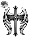 tatouage-croix-aile-dange-temporaire-tatouage-ephemere-design-croix tatouage-croix-aile-dange-temporaire-tatouage-ephemere-design-croix