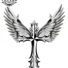 tatouage-ephemere-croix-ailes-femme-design-unique tatouage-ephemere-croix-ailes-femme-design-unique