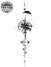tatouage éphémère croix boussole directionnelle