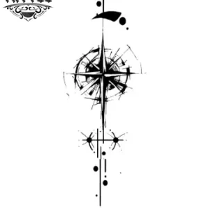 tatouage éphémère croix boussole directionnelle tatouage éphémère croix boussole directionnelle