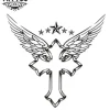 tatouage-croix-ailes-angéliques-ephemere-durable-facile-appliquer