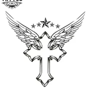 tatouage-croix-ailes-angéliques-ephemere-durable-facile-appliquer tatouage-croix-ailes-angéliques-ephemere-durable-facile-appliquer