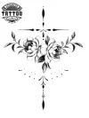 tatouage-croix-ephemere-fleurie-femme tatouage-croix-ephemere-fleurie-femme