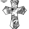 tatouage-croix-ephemere-jesus-religieux-durable-facile-appliquer