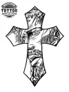 tatouage-croix-ephemere-jesus-religieux-durable-facile-appliquer
